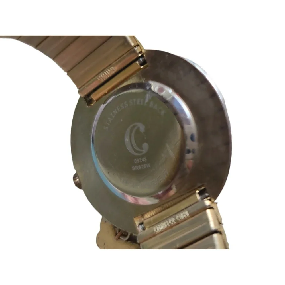 Charming Charlie Women's Gold Toned Stretch Band Analog Watch Butterfly WORKS